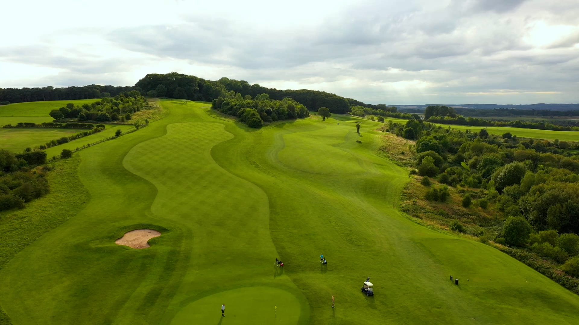 aerial shot of the golf course in nottingham
