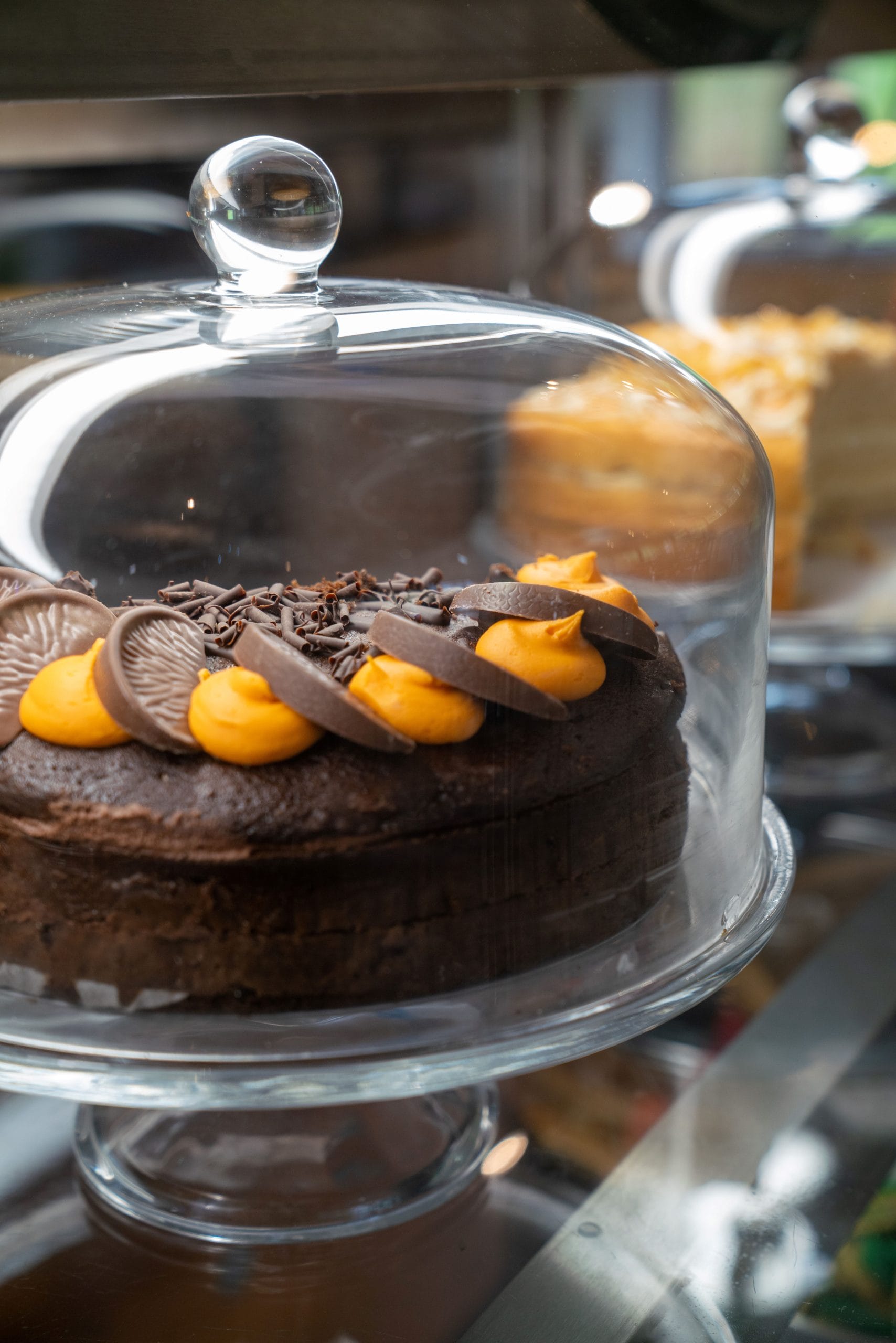 chocolate orange cake at a restaurant in calverton