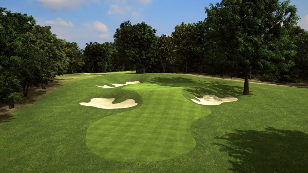 virtual course on a trackman driving range in nottingham
