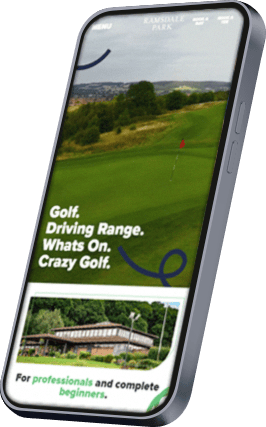 Mobile phone with Ramsdale Park website