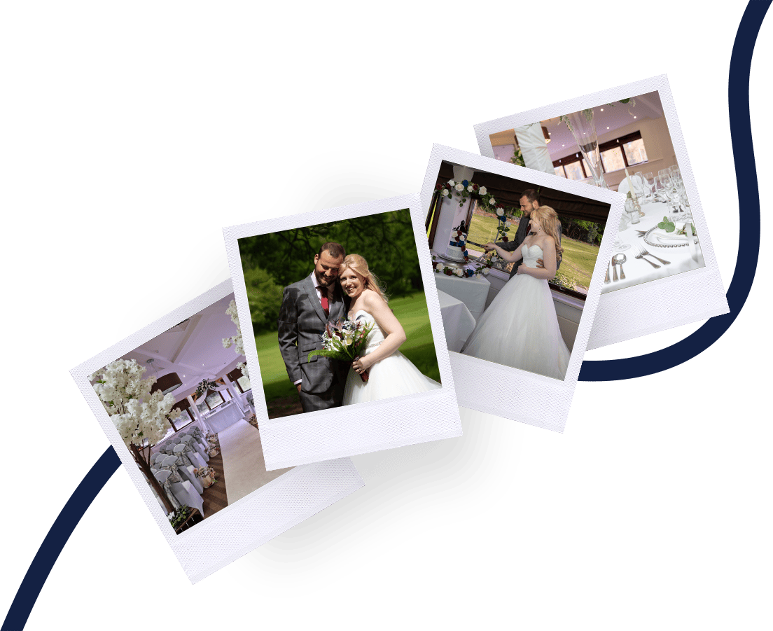 collage of photos of a wedding at a gorgeous venue in nottinghamshire