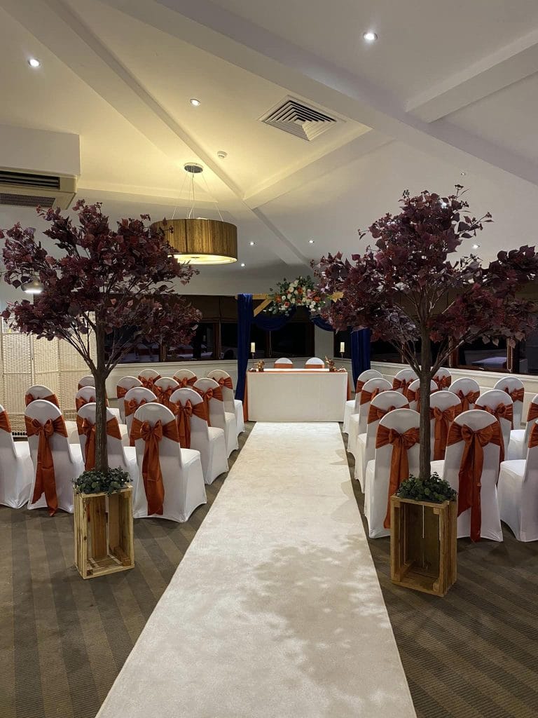wedding aisle at the leading wedding venue in nottingham